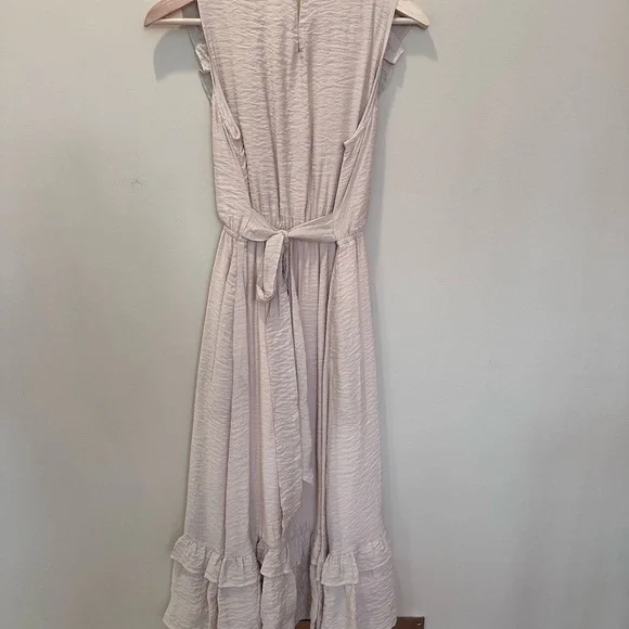 Ruffled Cream Midi Dress - Picture 2 of 3